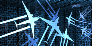 schematyczne makiety samolotów na granatowym tle