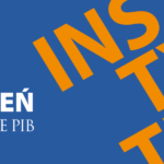 Grafika promocyjna na ciemnoniebieskim tle. Po prawej stronie widnieje duży, pomarańczowy napis „INSTYTUT”, ułożony ukośnie i podzielony na trzy rzędy. W lewej części obrazka znajduje się biały napis „Dzień w" logo IBE PIB”.' Wygląd logo: z lewej strony pomarańczowy kwadrat z wpisanym białym znakiem przypominającym literę „i”, „e” oraz ludzką postać. Z prawej skrót nazwy Instytutu: IBE PIB.