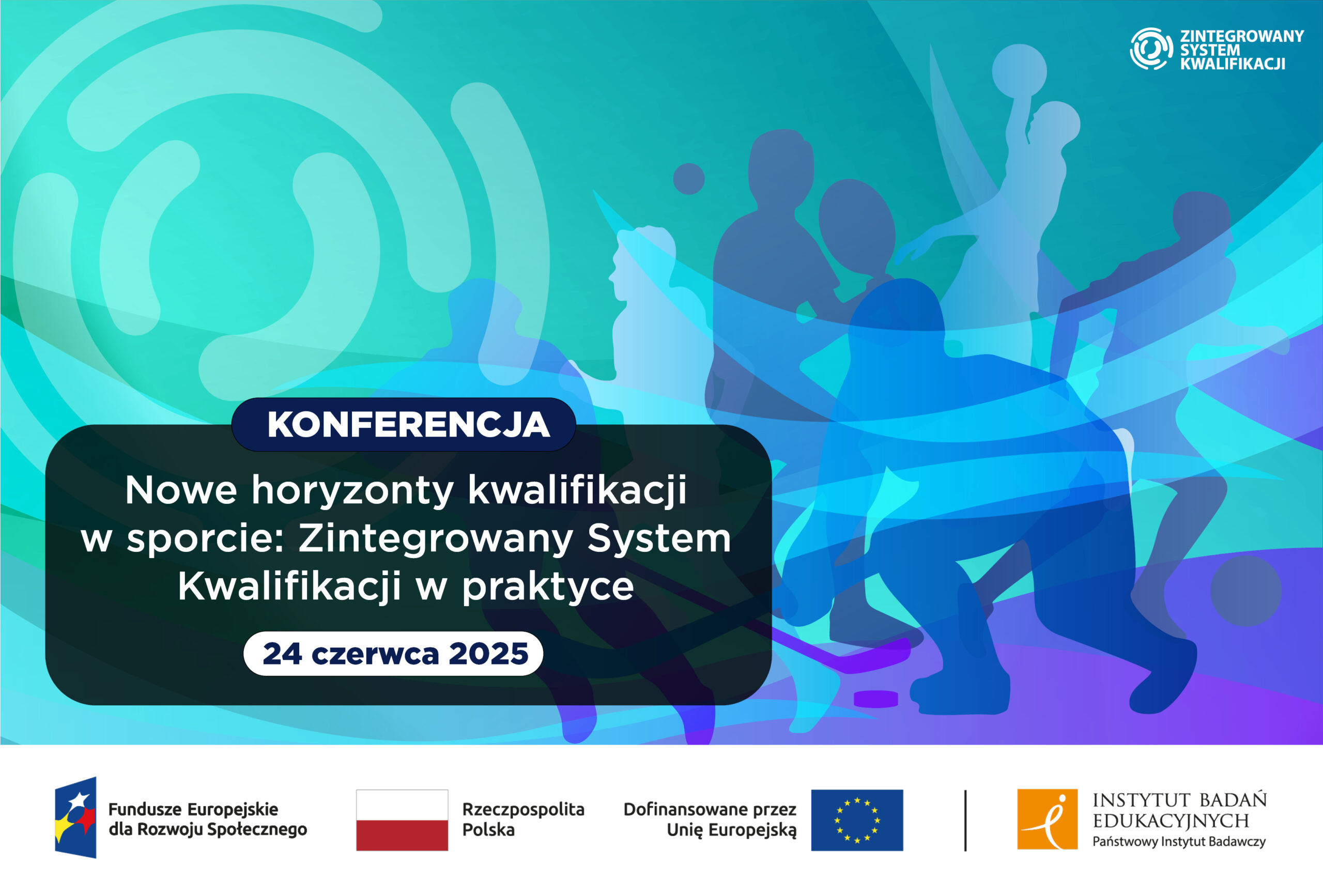 schematyczne sylwetki sportowców różnych dyscyplin; nazwa i termin konferencji